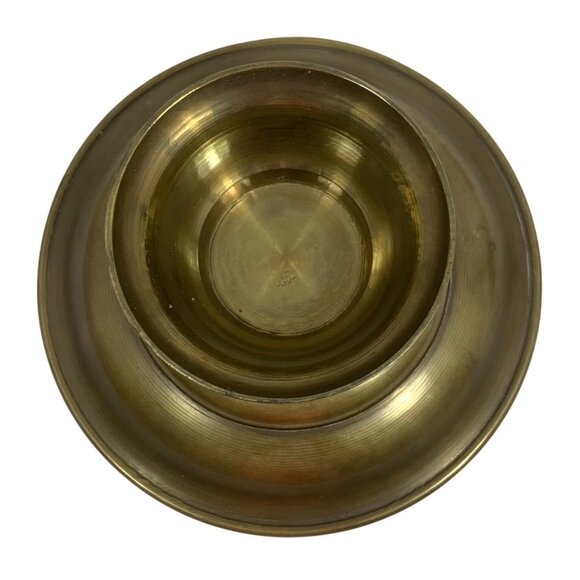 Handcrafted Brass Decorative Pedestal Plate With Etched Intricate Floral Design - Picture 8 of 9